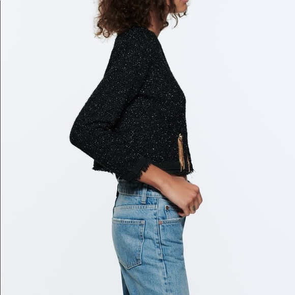 METALLIC THREAD SPARKLE KNIT CARDIGAN JACKET - Picture 10 of 12